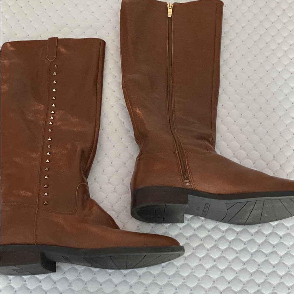 Brown Leather Knee-High Boots